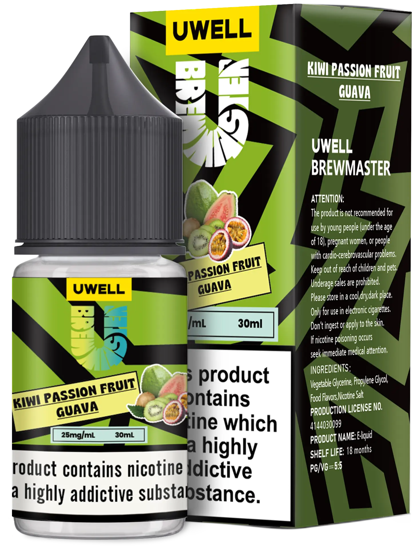 سالت نیکوتین یوول طعم کیوی پشن فروت گواوا | UWELL KIWI PASSION FRUIT GUAVA SALT JUICE