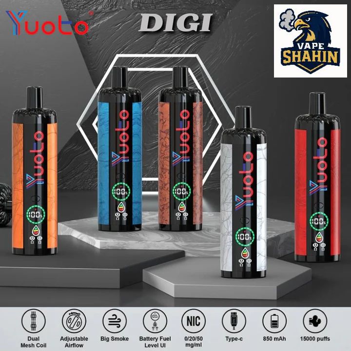 پاد یکبار مصرف برند یوتو 15000 پاف / طعم توت فرنگی هلو یخ