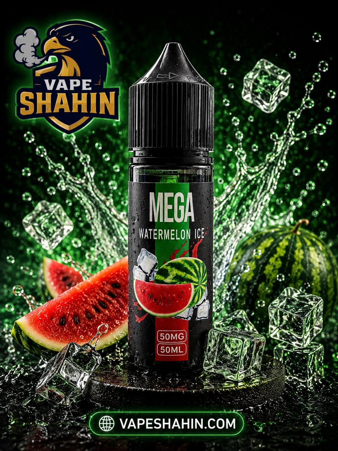 سالت نیکوتین مگا طعم هندوانه یخ | MEGA WATERMELONE Ice Salt