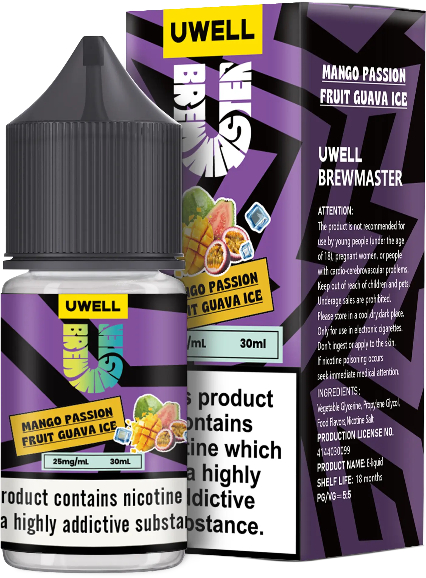 سالت نیکوتین یوول طعم انبه پشن فروت گواوا یخ | UWELL Mango Passion Fruit Guava Ice