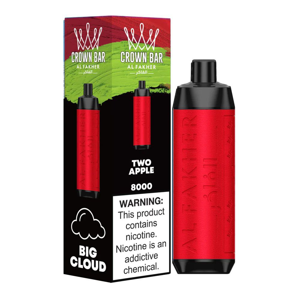 پاد ویپ یک‌بار مصرف الفاخر کرون بار دوسیب ۸۰۰۰ پاف — CROWN BAR AL FAKHER TWO APPLE
