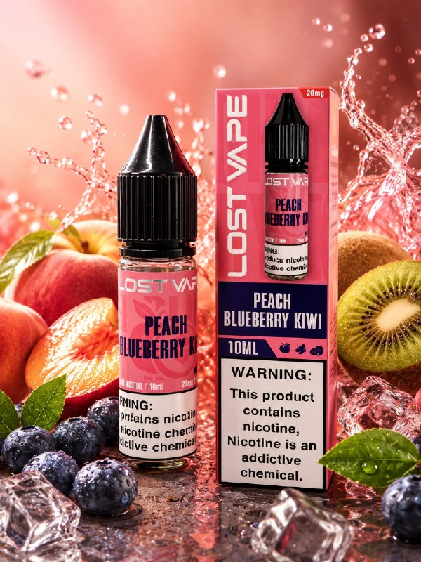 سالت هلو بلوبری کیوی لاست ویپ (10میل) | LOST VAPE PEACH BLUEBERRY KIWI