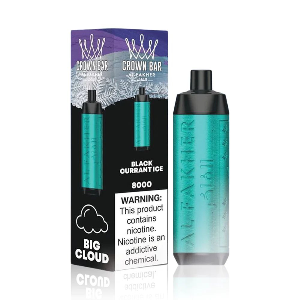 ویپ یکبار مصرف الفاخر انگور سیاه فرنگی یخ ۸۰۰۰ پاف Al Fakher Crown Bar Blackcurrant Ice 8000 Puff